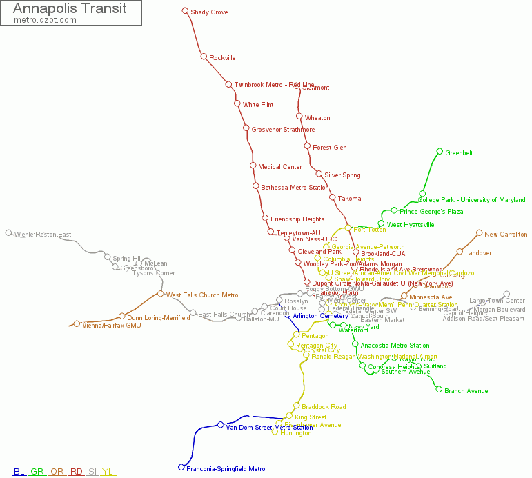 Transit Annapolis - map of lines