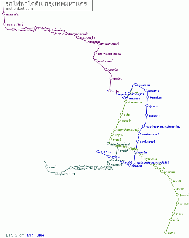 รถไฟฟ้าใต้ดิน กรุงเทพมหานคร - map of lines