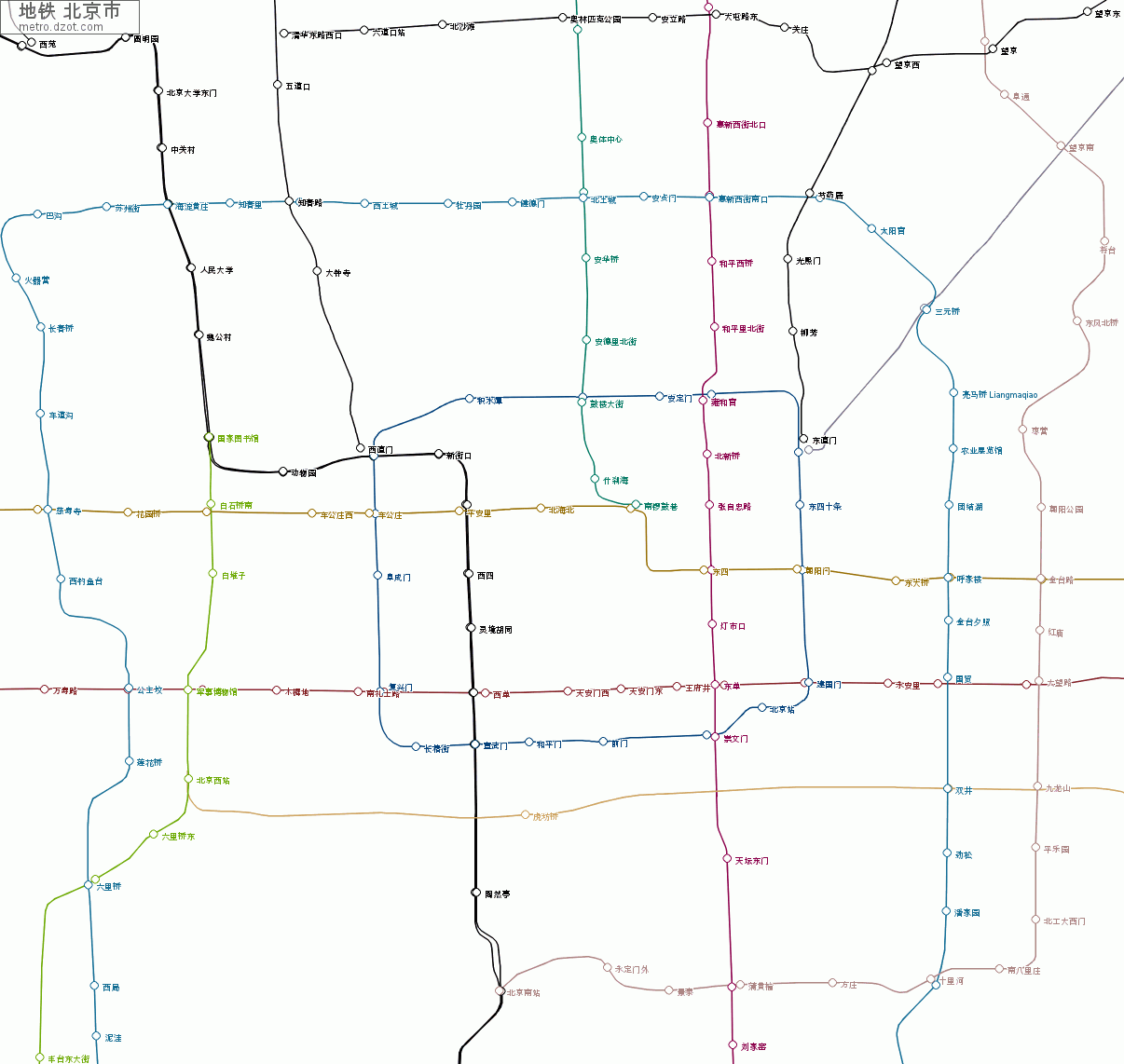 地铁 北京市 - map of lines