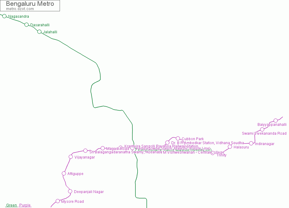 Metro Bengaluru - map of lines