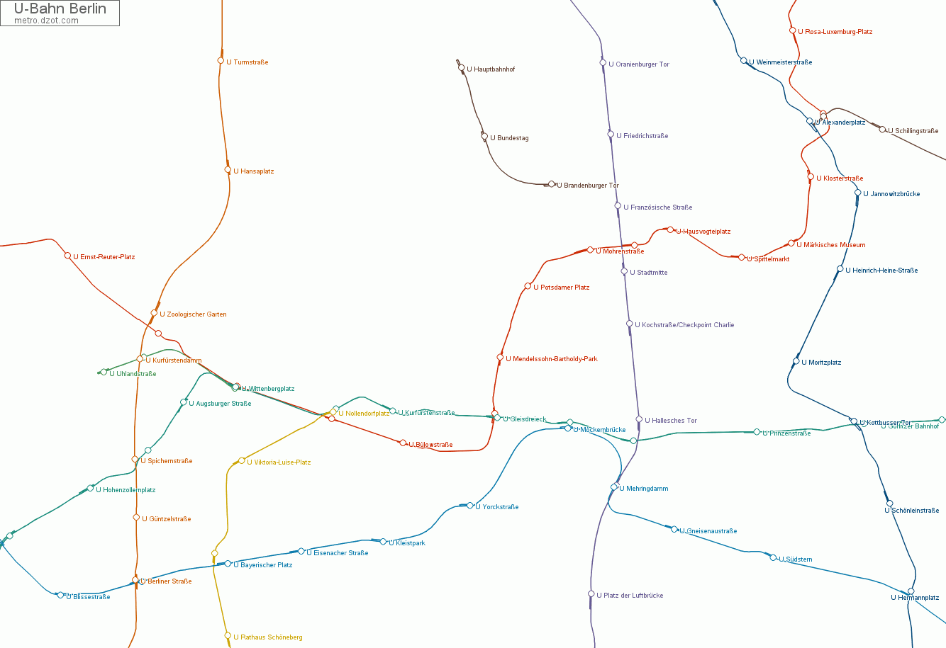 U-Bahn Berlin - map of lines