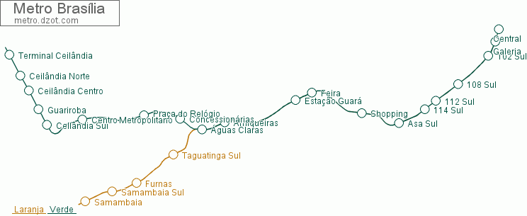 Metro Brasília - map of lines