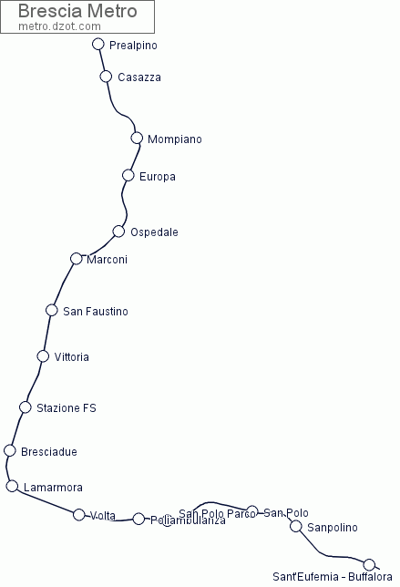 Metro Brescia - map of lines