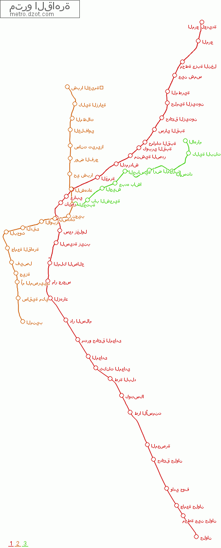 مترو القاهرة - map of lines