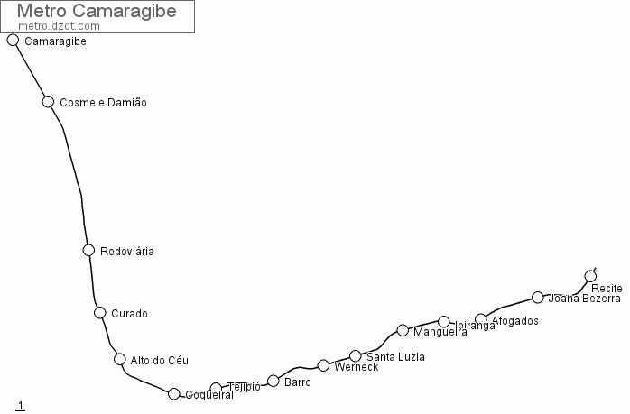 Metro Camaragibe - map of lines