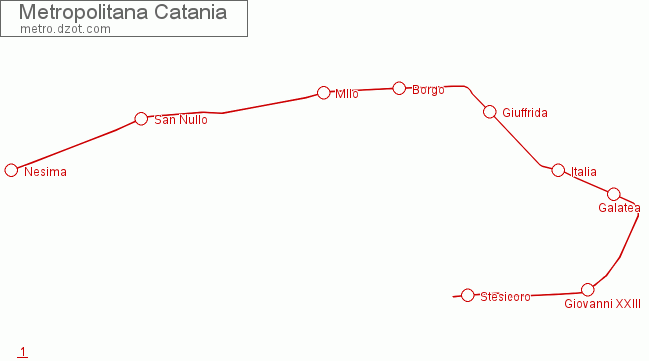 Metropolitana Catania - map of lines
