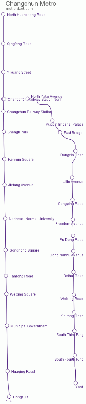 Metro Changchun - map of lines