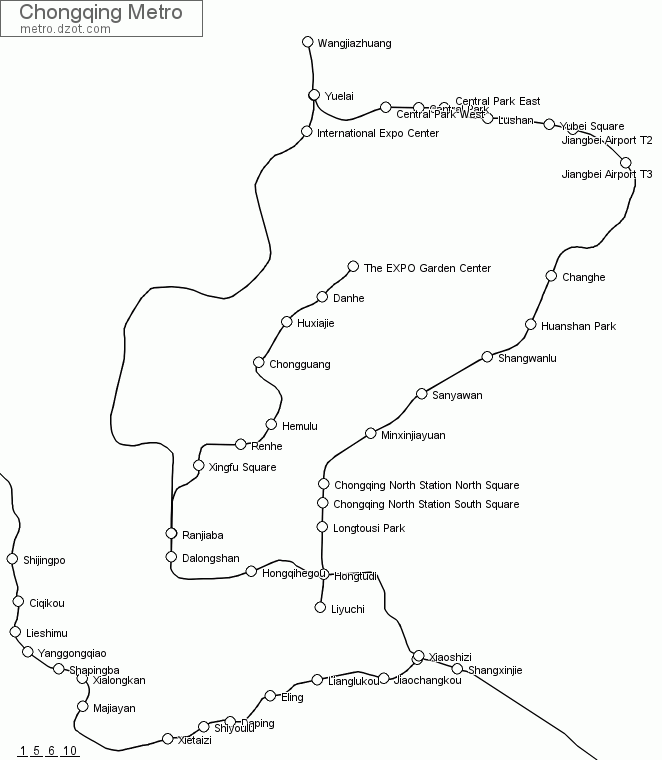 Metro Chongqing - map of lines