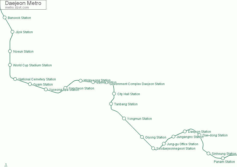 Metro Daejeon - map of lines