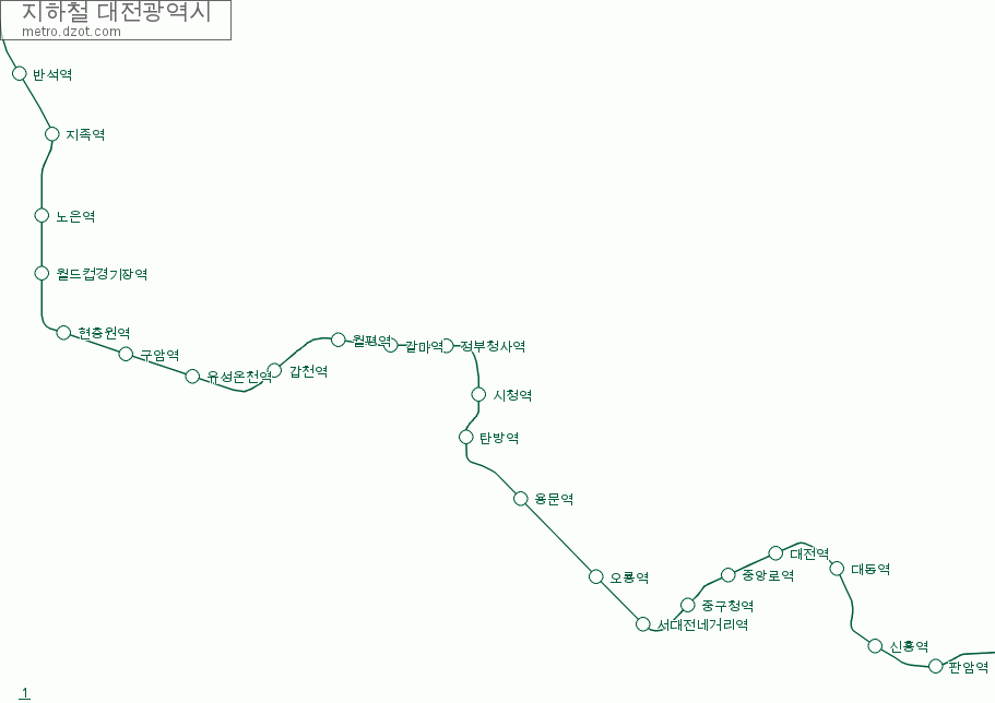 지하철 대전광역시 - map of lines
