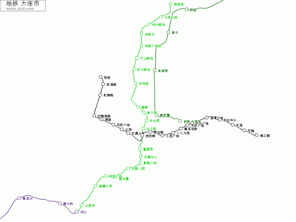 地铁 大连市 - map of lines