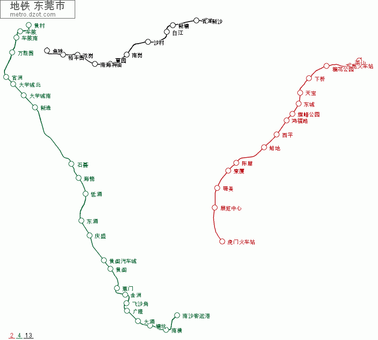 地铁 东莞市 - map of lines