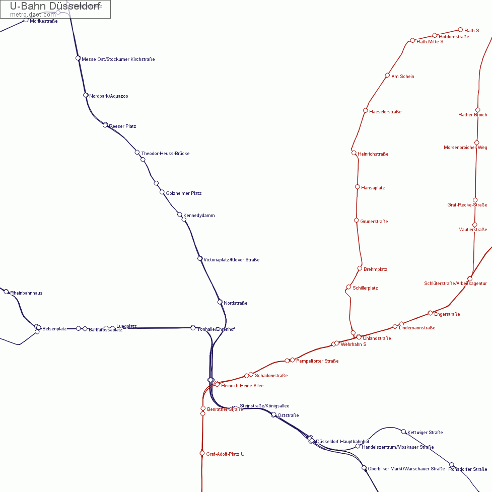 U-Bahn Düsseldorf - map of lines