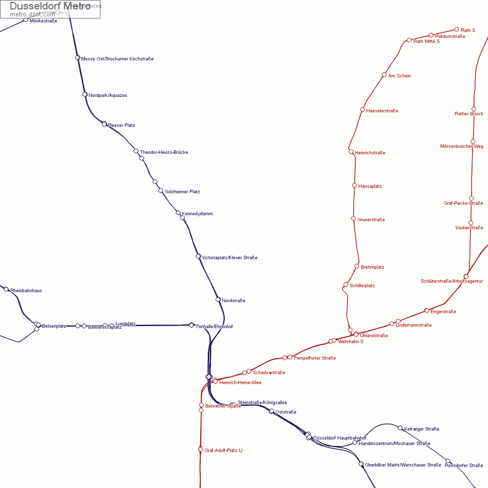 Metro Dusseldorf - map of lines