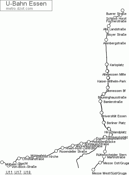 U-Bahn Essen - map of lines