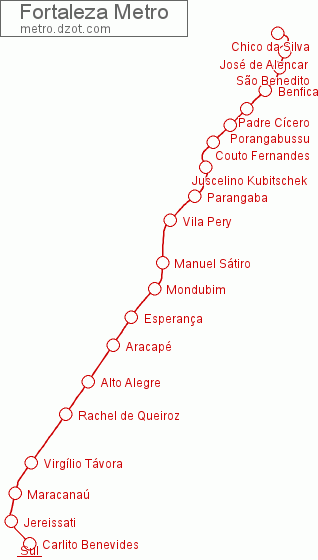 Metro Fortaleza - map of lines