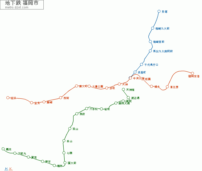 地下鉄 福岡市 - map of lines