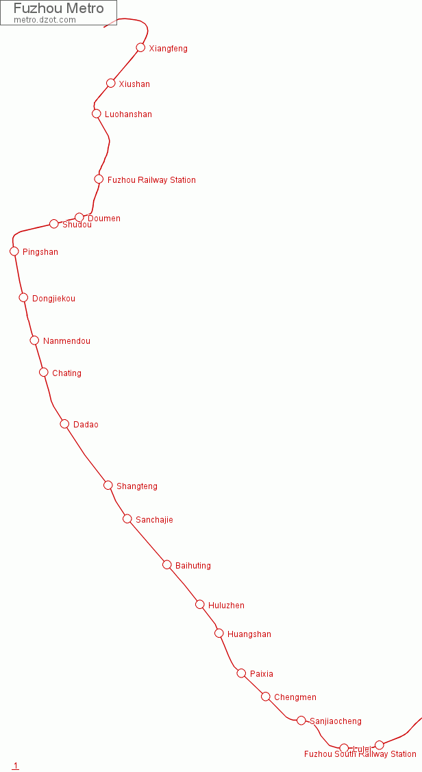 Metro Fuzhou - map of lines