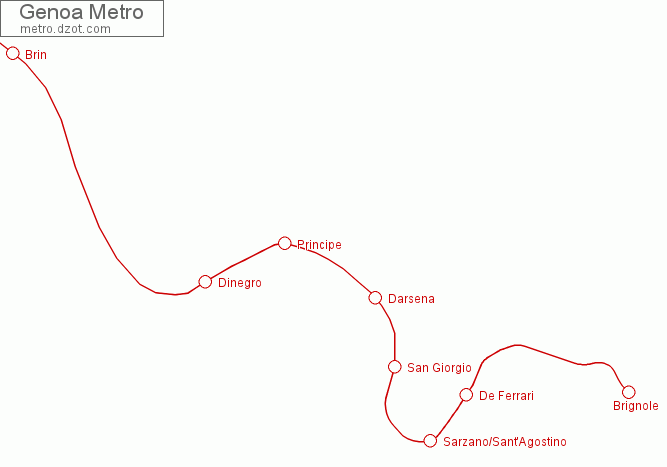 Metro Genoa - map of lines