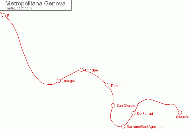 Metropolitana Genova - map of lines