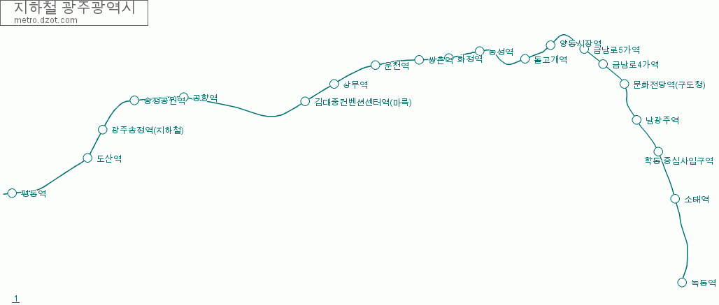 지하철 광주광역시 - map of lines