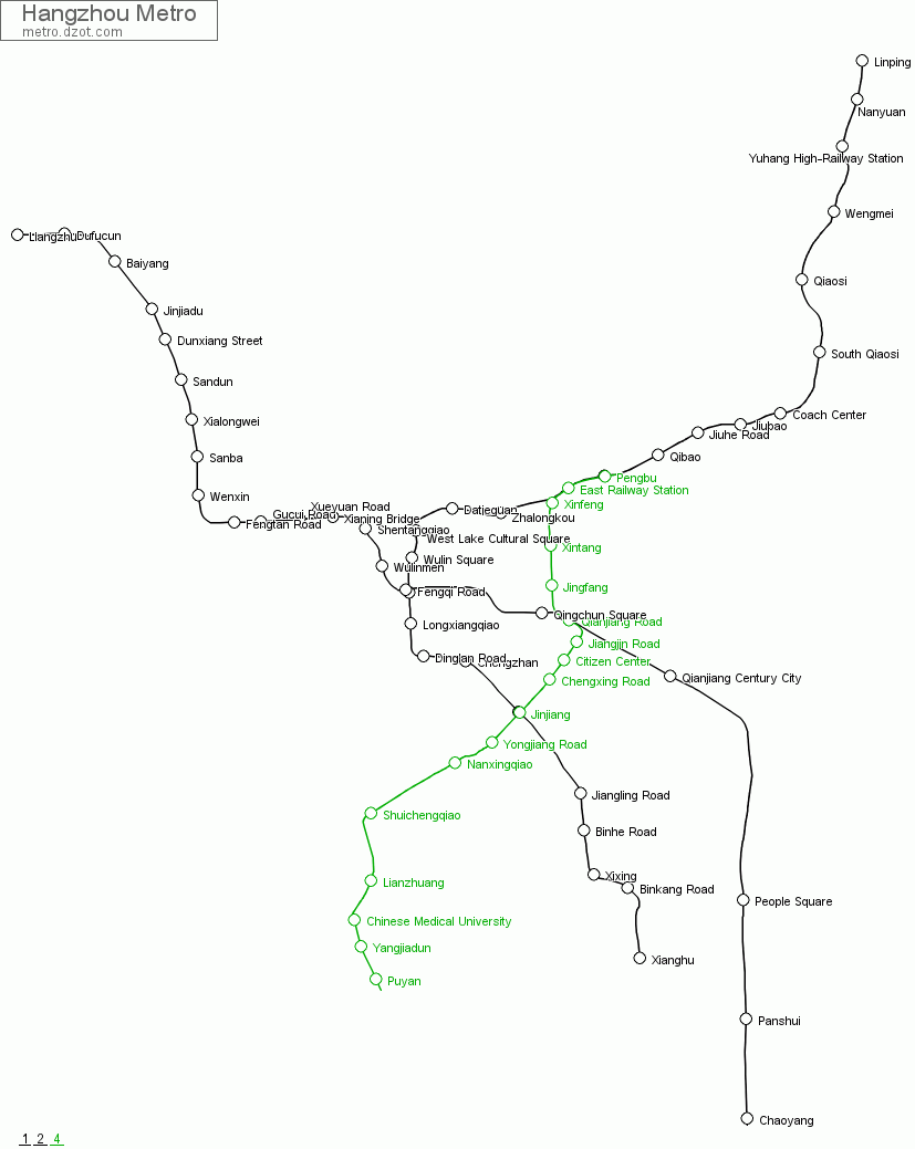Metro Hangzhou - map of lines