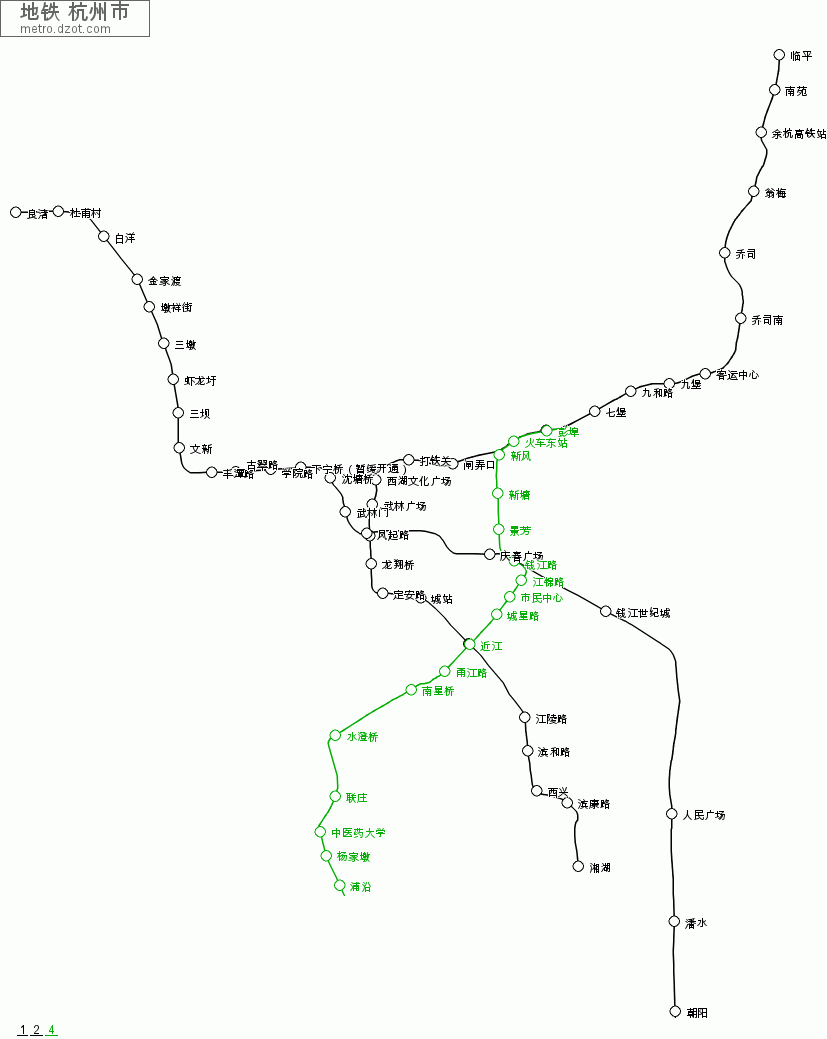 地铁 杭州市 - map of lines