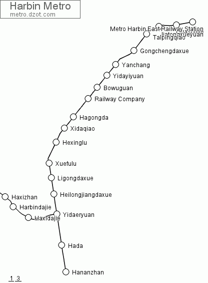 Metro Harbin - map of lines