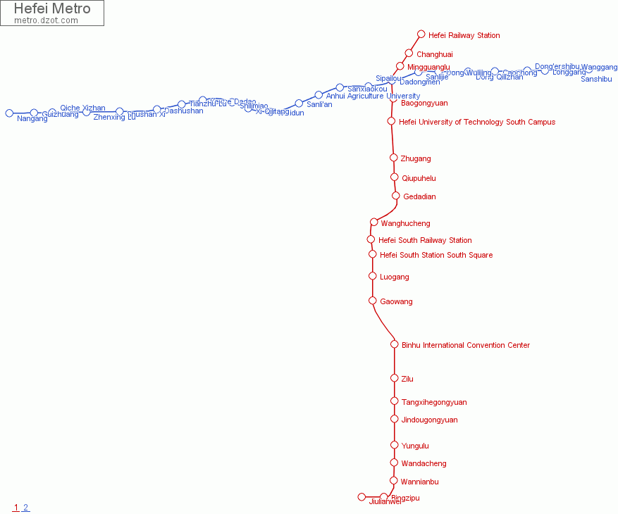 Metro Hefei - map of lines