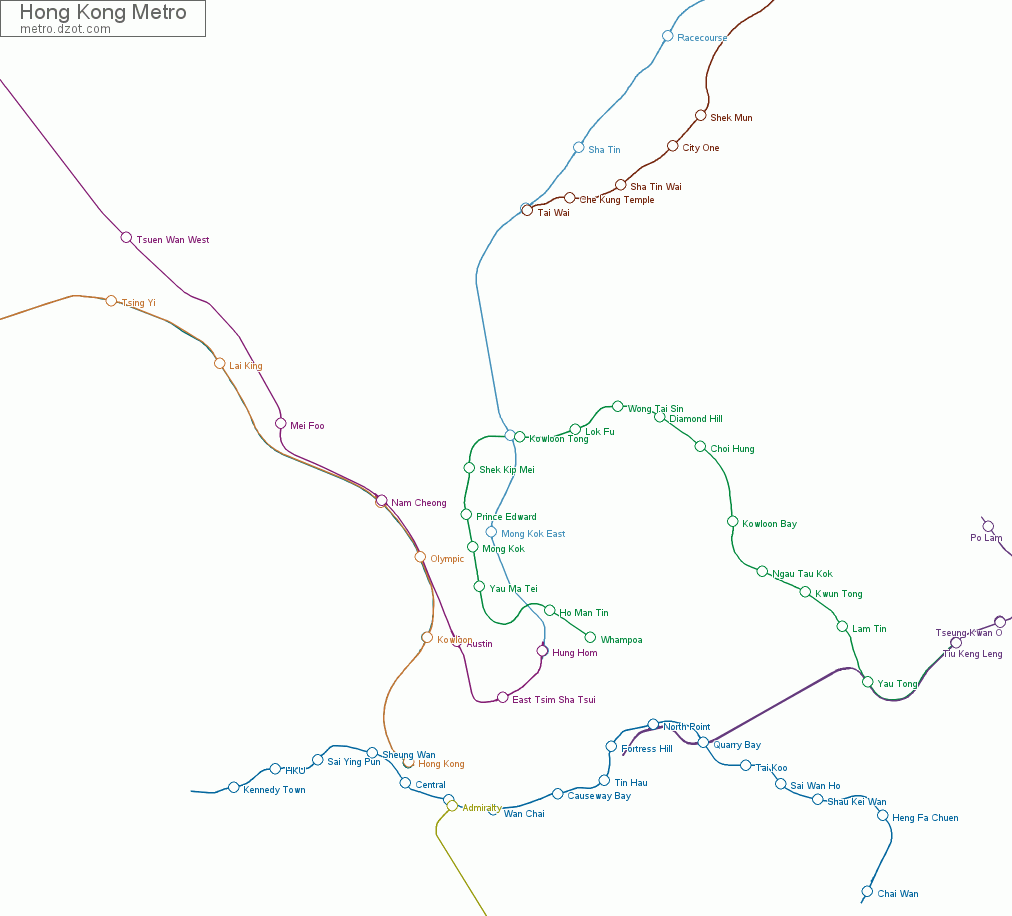 Metro Hong Kong - map of lines