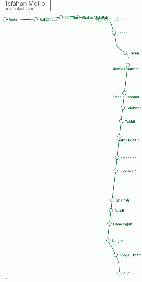 Metro Isfahan - map of lines