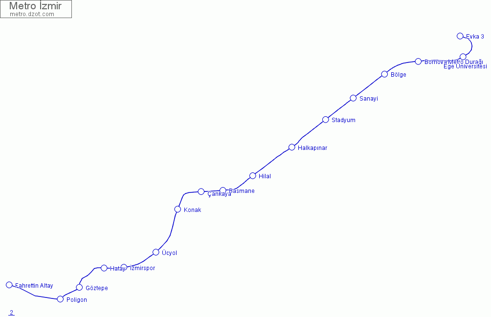 Metro İzmir - map of lines