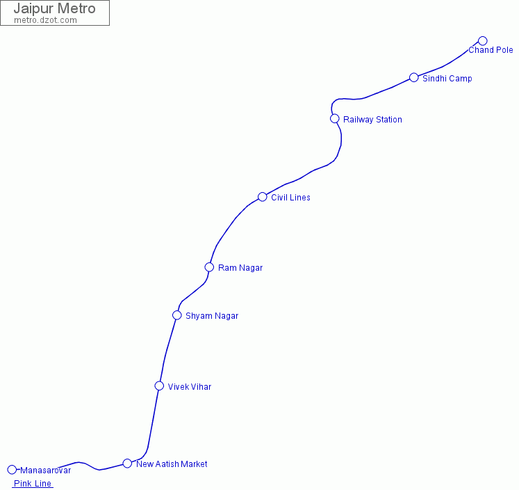 Metro Jaipur - map of lines