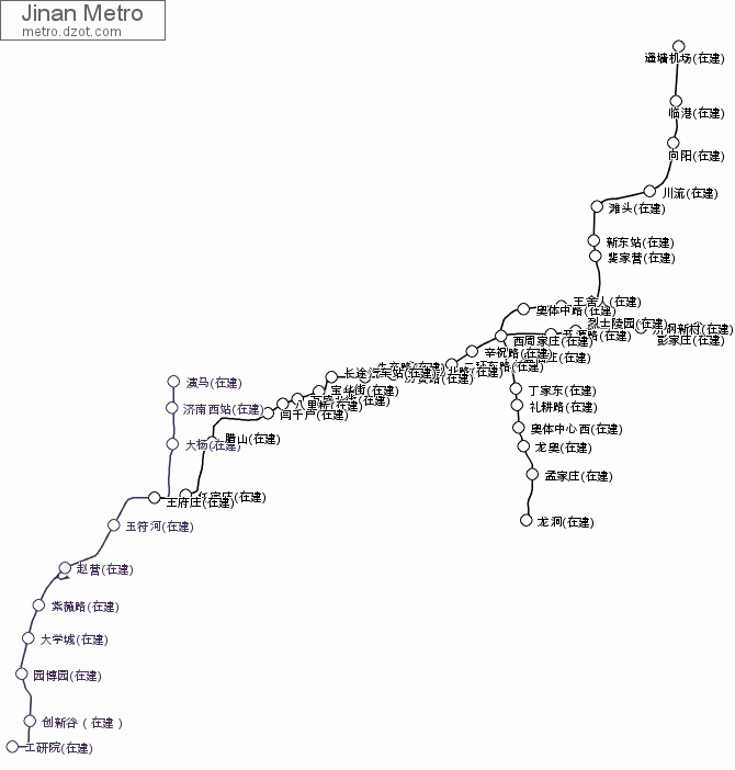 Metro Jinan - map of lines