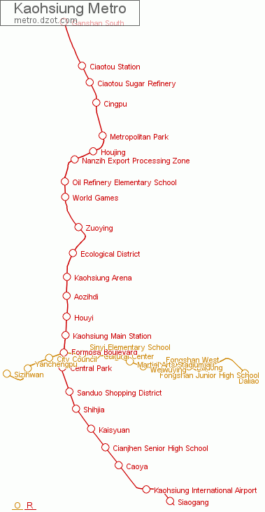 Metro Kaohsiung - map of lines