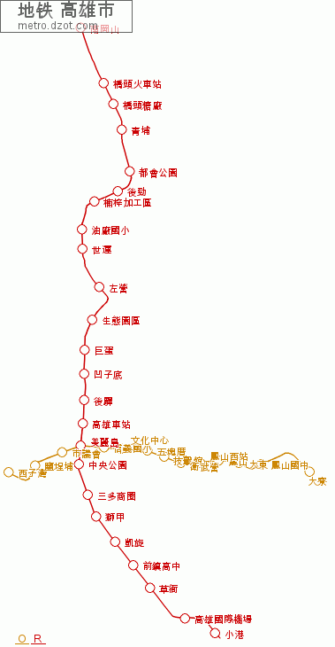 地铁 高雄市 - map of lines