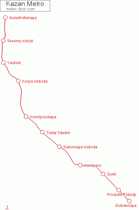 Metro Kazan - map of lines