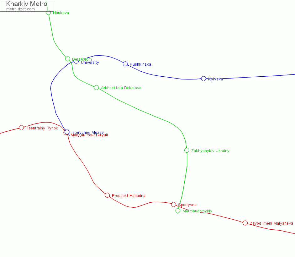 Metro Kharkiv - map of lines