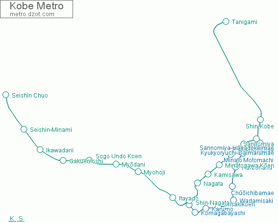Metro Kobe - map of lines