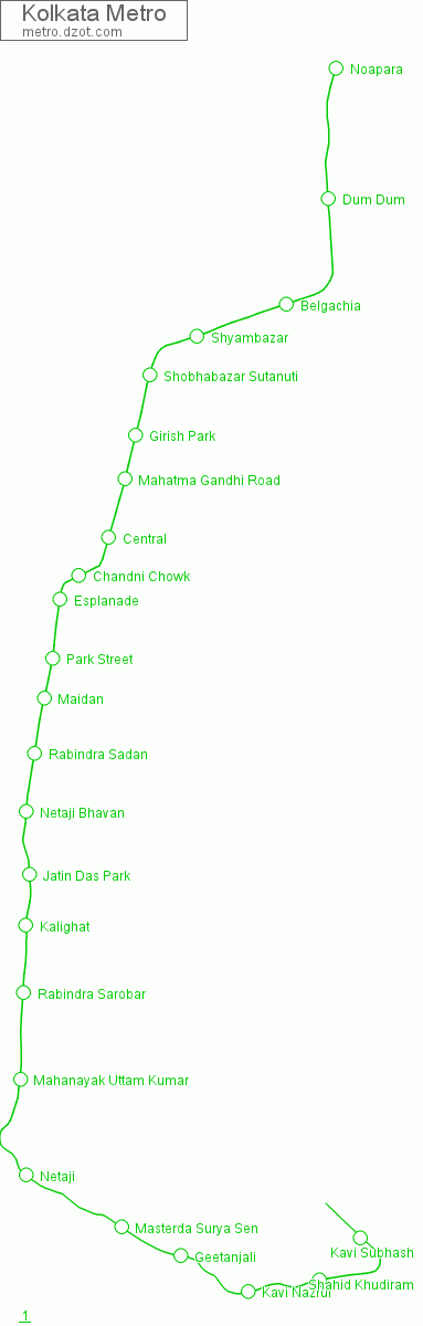 Metro Kolkata - map of lines