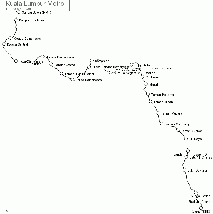 Metro Kuala Lumpur - map of lines