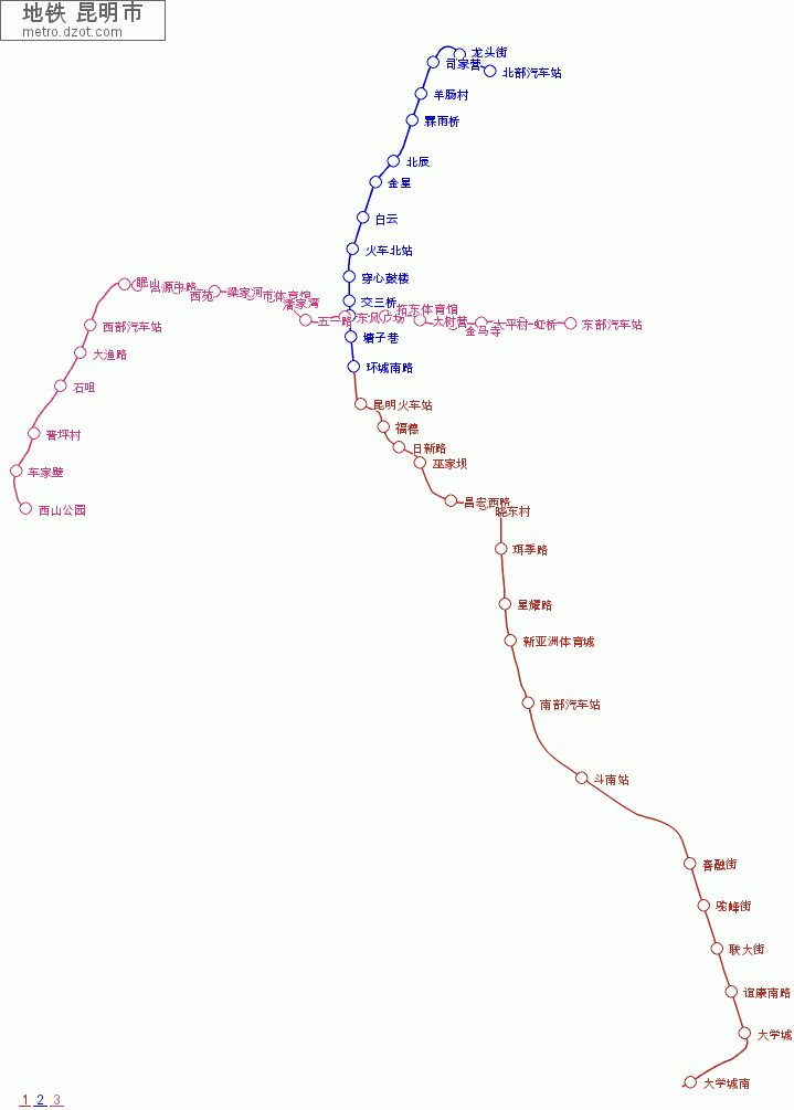 地铁 昆明市 - map of lines