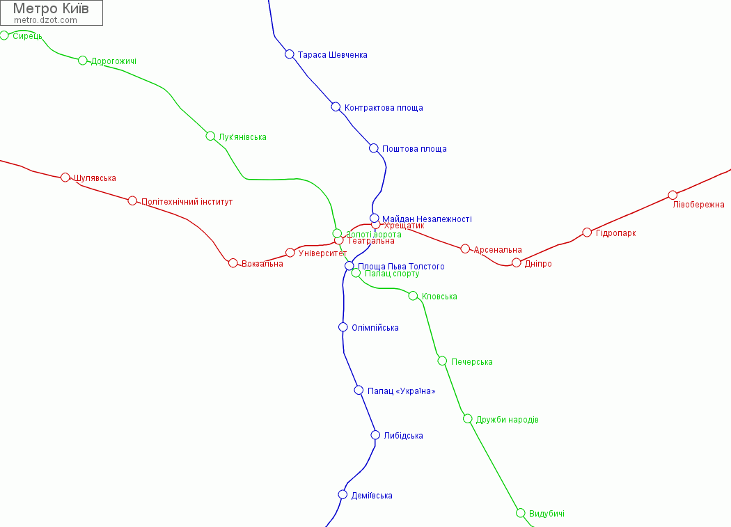 Метро Київ - map of lines