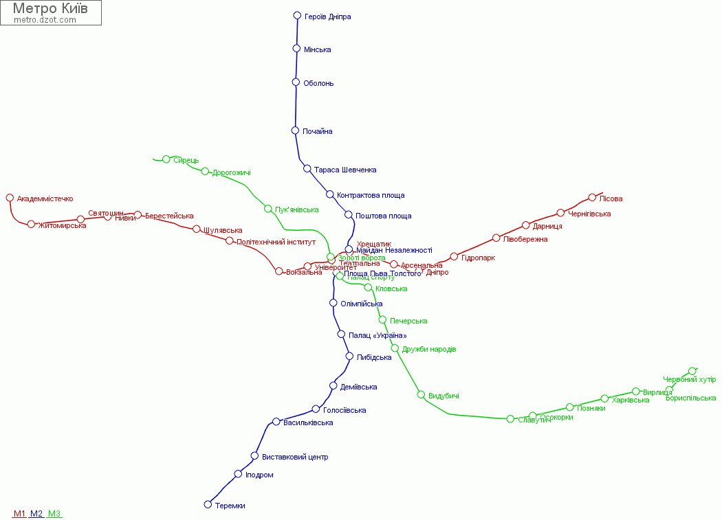 Метро Київ - map of lines
