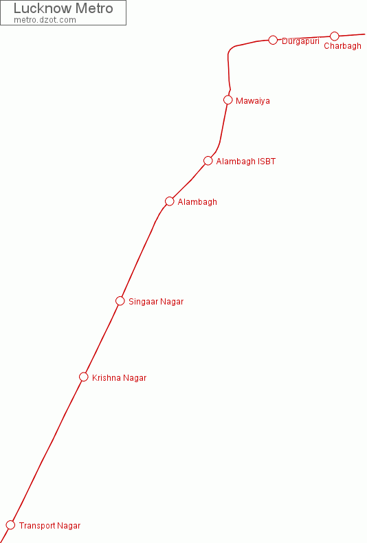 Metro Lucknow - map of lines