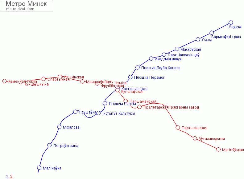 Метро Минск - map of lines