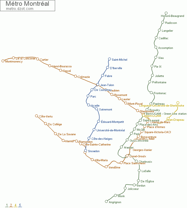 Métro Montréal - map of lines