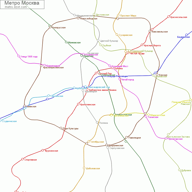 Метро Москва - map of lines