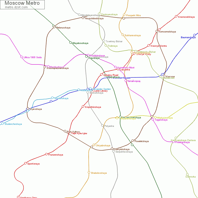 Metro Moscow - map of lines