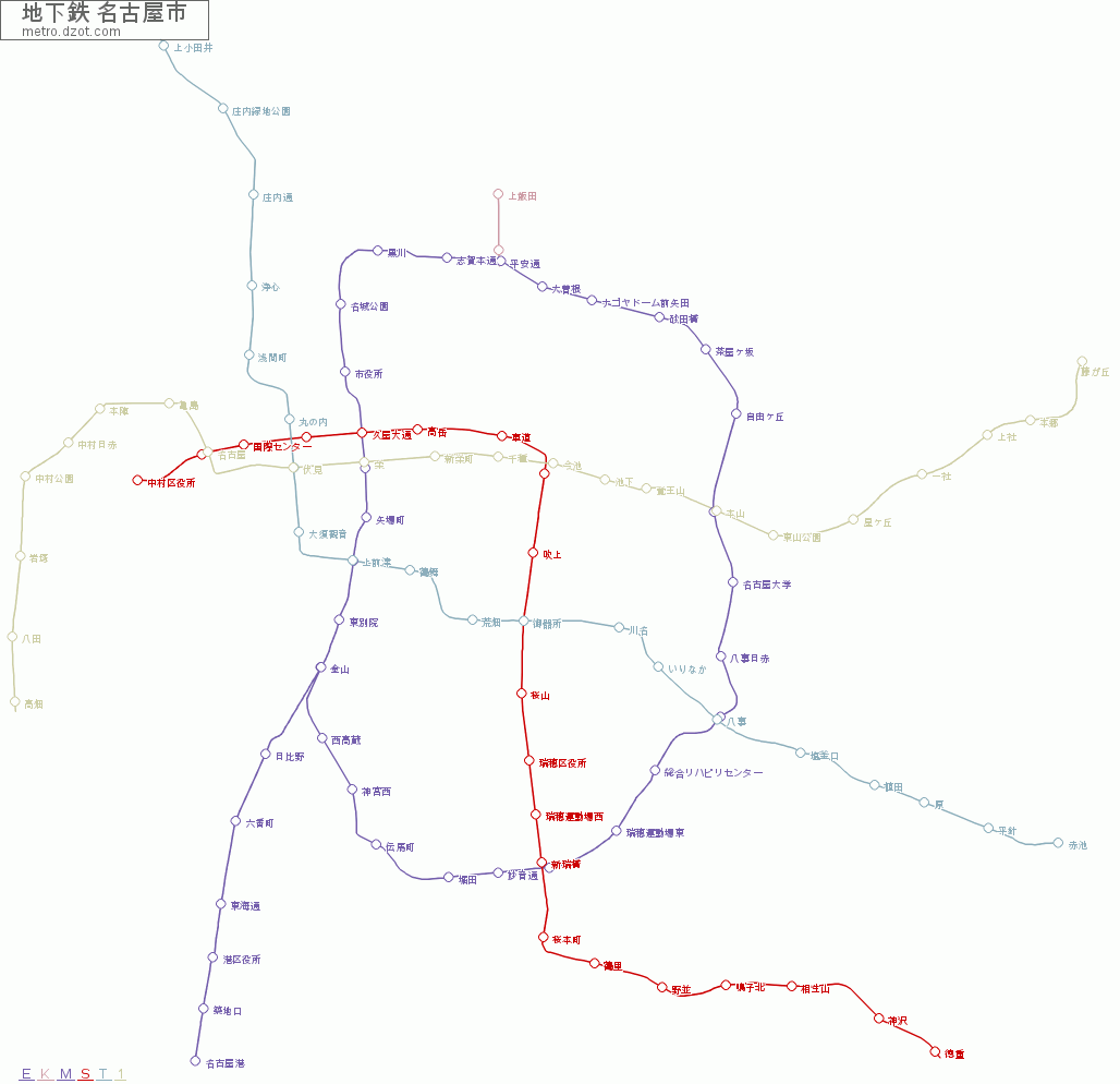 地下鉄 名古屋市 - map of lines